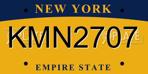 KMN2707 New York License Plate