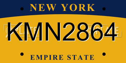 KMN2864 New York License Plate