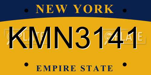 KMN3141 New York License Plate