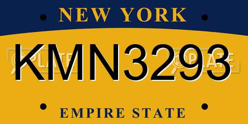 KMN3293 New York License Plate