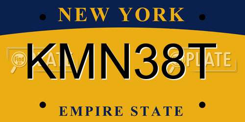 KMN38T New York License Plate