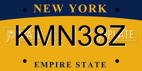 KMN38Z New York License Plate