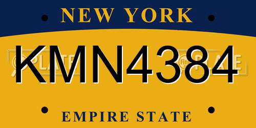 KMN4384 New York License Plate
