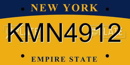 KMN4912 New York License Plate