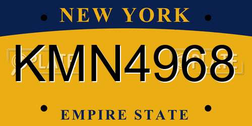 KMN4968 New York License Plate