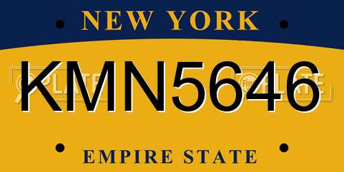 KMN5646 New York License Plate