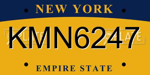 KMN6247 New York License Plate