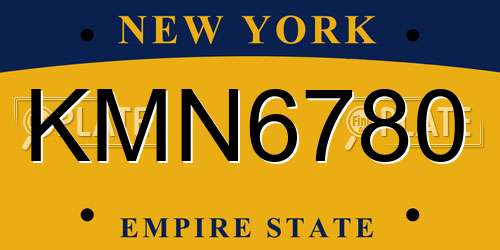 KMN6780 New York License Plate