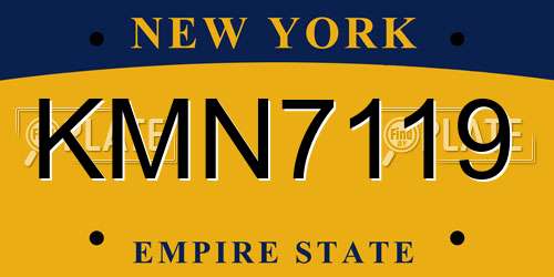 KMN7119 New York License Plate