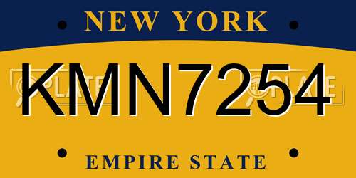 KMN7254 New York License Plate