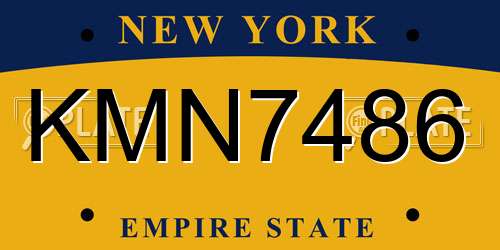 KMN7486 New York License Plate