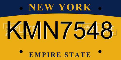 KMN7548 New York License Plate
