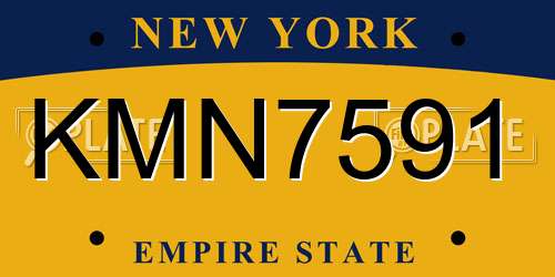 KMN7591 New York License Plate