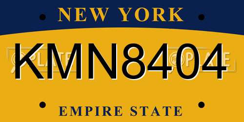 KMN8404 New York License Plate