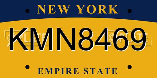 KMN8469 New York License Plate