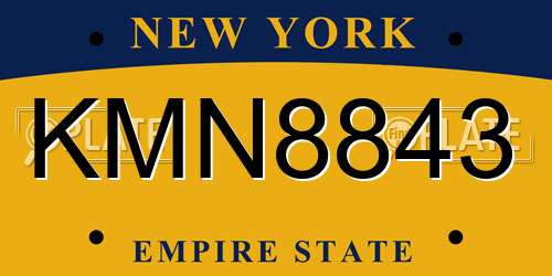 KMN8843 New York License Plate