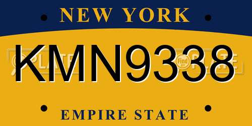 KMN9338 New York License Plate