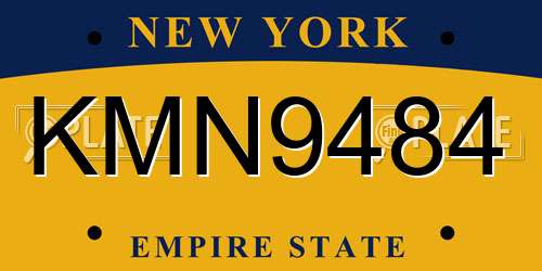 KMN9484 New York License Plate