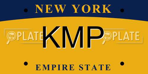 KMP New York License Plate