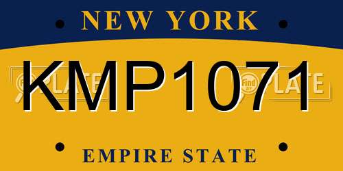 KMP1071 New York License Plate