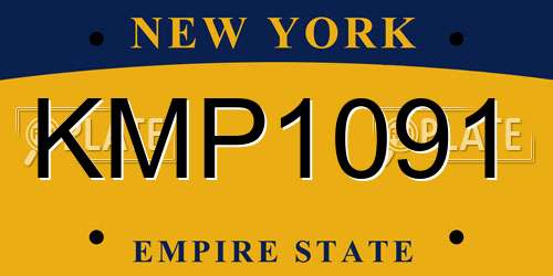 KMP1091 New York License Plate