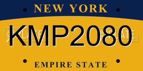 KMP2080 New York License Plate