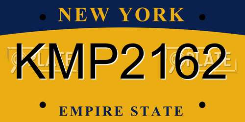KMP2162 New York License Plate