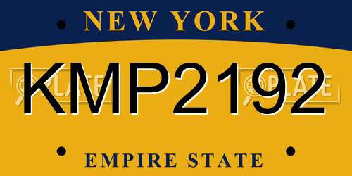 KMP2192 New York License Plate