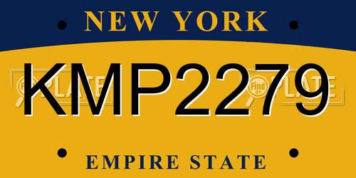 KMP2279 New York License Plate