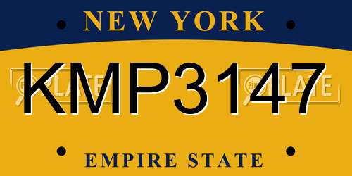KMP3147 New York License Plate