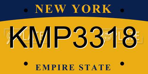 KMP3318 New York License Plate
