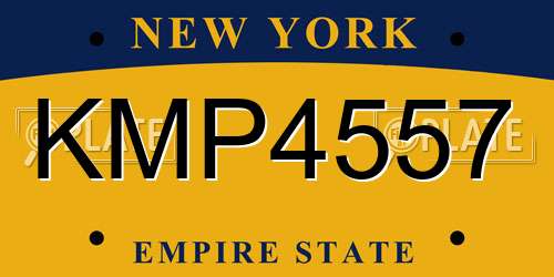 KMP4557 New York License Plate