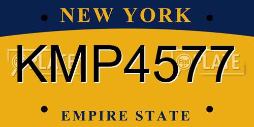 KMP4577 New York License Plate