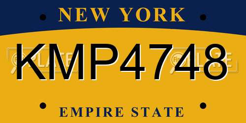 KMP4748 New York License Plate