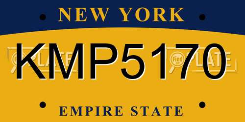 KMP5170 New York License Plate
