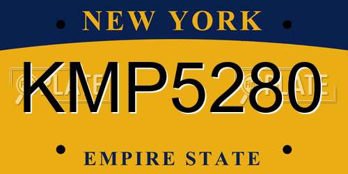 KMP5280 New York License Plate