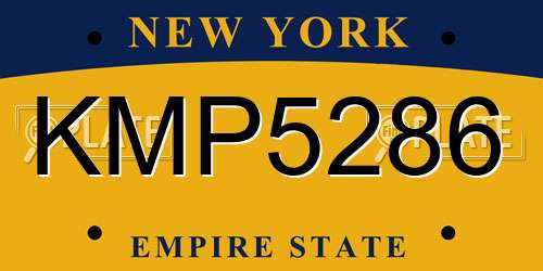 KMP5286 New York License Plate