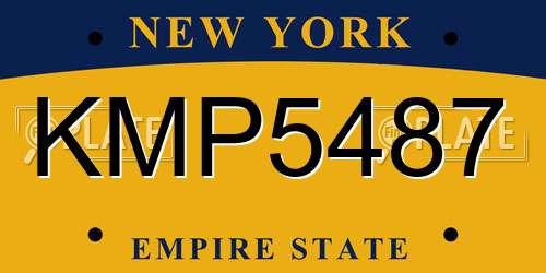KMP5487 New York License Plate