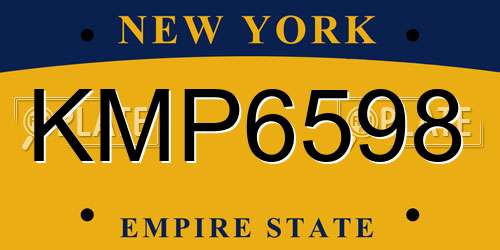 KMP6598 New York License Plate