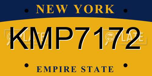 KMP7172 New York License Plate