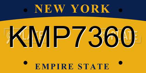 KMP7360 New York License Plate