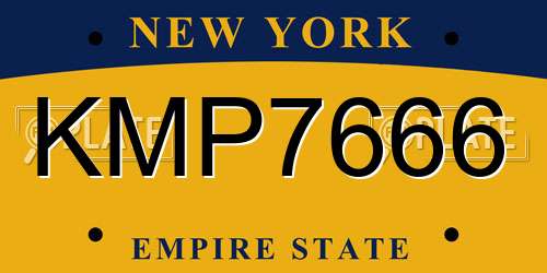 KMP7666 New York License Plate