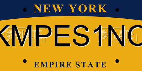 KMPES1NO New York License Plate