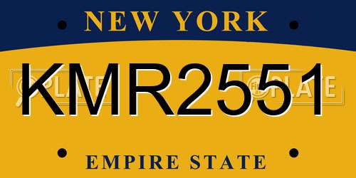 KMR2551 New York License Plate