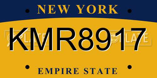 KMR8917 New York License Plate