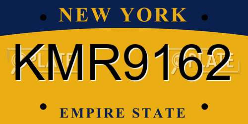 KMR9162 New York License Plate
