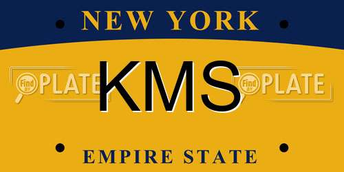 KMS New York License Plate