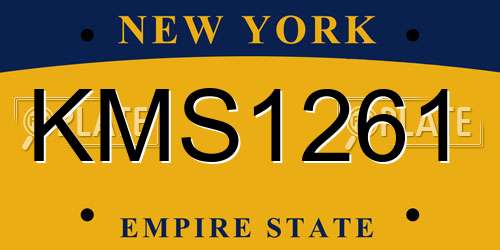 KMS1261 New York License Plate