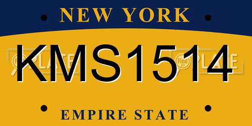 KMS1514 New York License Plate