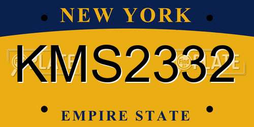 KMS2332 New York License Plate